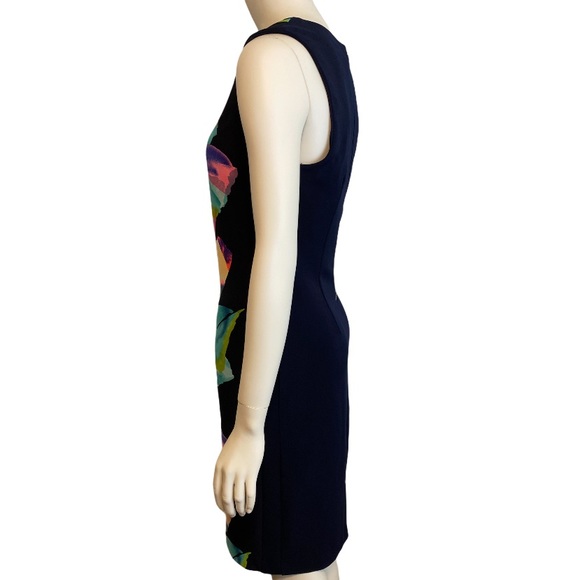 FRANK LYMAN DESIGN Navy Floral Sleeveless Sheath Dress 6 NWT - Picture 4 of 8